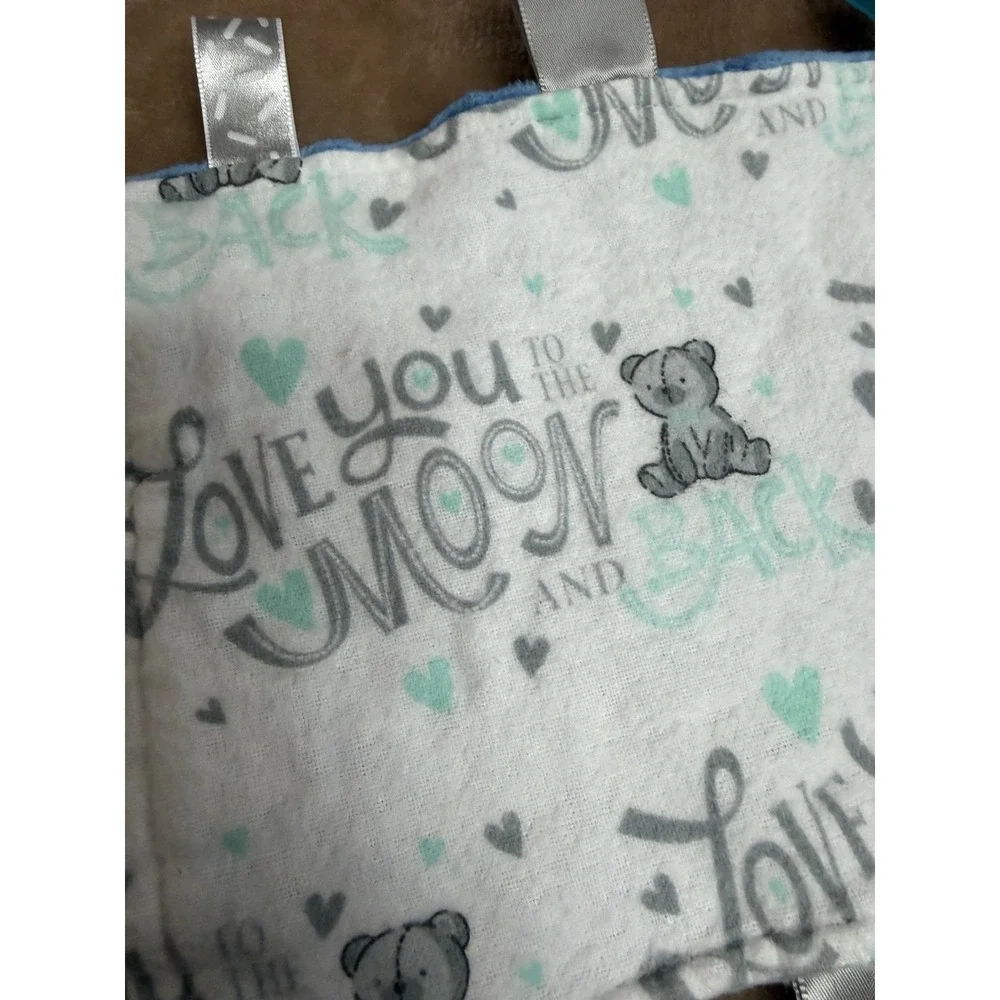 Lovey Handmade I Love You to the Moon and Back Blue Tags Bear Unisex Small